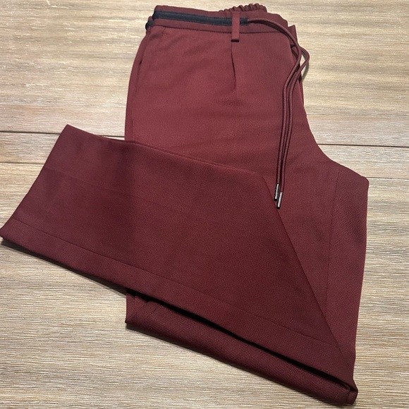 Express Men's Extra Slim Burgundy Drawstring Modern Tech Suit Pant: Size Medium - Picture 12 of 12